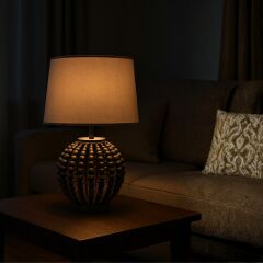 Meloni Antrasit Gövde Antrasit Başlık Dekoratif Abajur