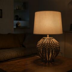 Meloni Antrasit Gövde Antrasit Başlık Dekoratif Abajur