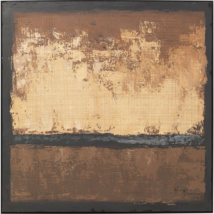 Framed Picture Silence Brown 120x120cm