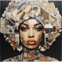 Glass Picture 3D Art Geo Women 120x120cm