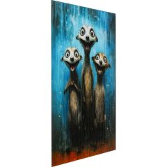 Glass Picture Singing Meerkats 60x80cm