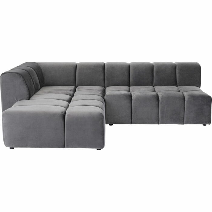 Sofa Belami Kadife Görünümlü Gri Sol Köşe Takımı