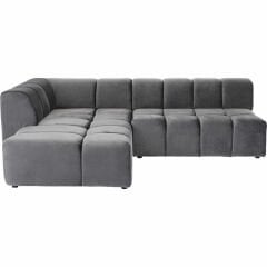 Sofa Belami Kadife Görünümlü Gri Sol Köşe Takımı
