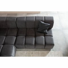 Sofa Belami Kadife Görünümlü Gri Sol Köşe Takımı