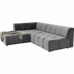 Sofa Belami Kadife Görünümlü Gri Sol Köşe Takımı