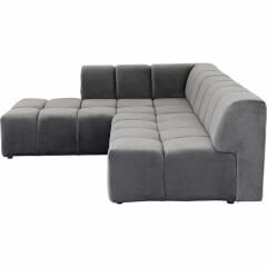 Sofa Belami Kadife Görünümlü Gri Sol Köşe Takımı