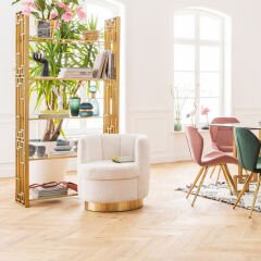 Silhouette Fur Titanyum Kaplı Beyaz Berjer