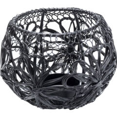 Tealight Hayat Siyah Toz Kaplı Çelik Mumluk