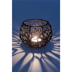 Tealight Hayat Siyah Toz Kaplı Çelik Mumluk