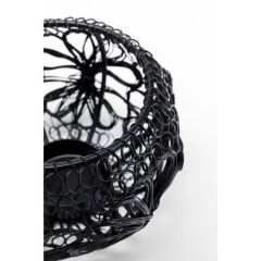 Tealight Hayat Siyah Toz Kaplı Çelik Mumluk