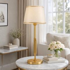 Blaze Gold Gövde Krem Başlık Dekoratif Abajur