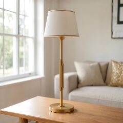 Blaze Gold Gövde Krem Başlık Dekoratif Abajur