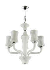 5 Kollu Bardaklı Avize Beyaz