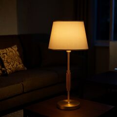 Blaze Gold Gövde Krem Başlık Dekoratif Abajur