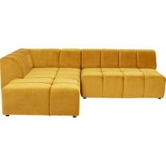 Sofa Belami Kadife Görünümlü Kehribar Sol Köşe Takımı