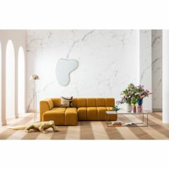 Sofa Belami Kadife Görünümlü Kehribar Sol Köşe Takımı