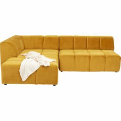 Sofa Belami Kadife Görünümlü Kehribar Sol Köşe Takımı