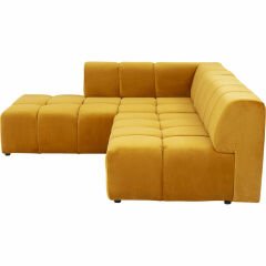 Sofa Belami Kadife Görünümlü Kehribar Sol Köşe Takımı
