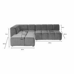 Sofa Belami Kadife Görünümlü Kehribar Sol Köşe Takımı