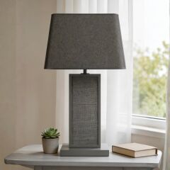 Nimbus Duman Gri Gövde Koyu Gri Başlık Dekoratif Abajur