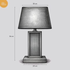 Nimbus Duman Gri Gövde Koyu Gri Başlık Dekoratif Abajur
