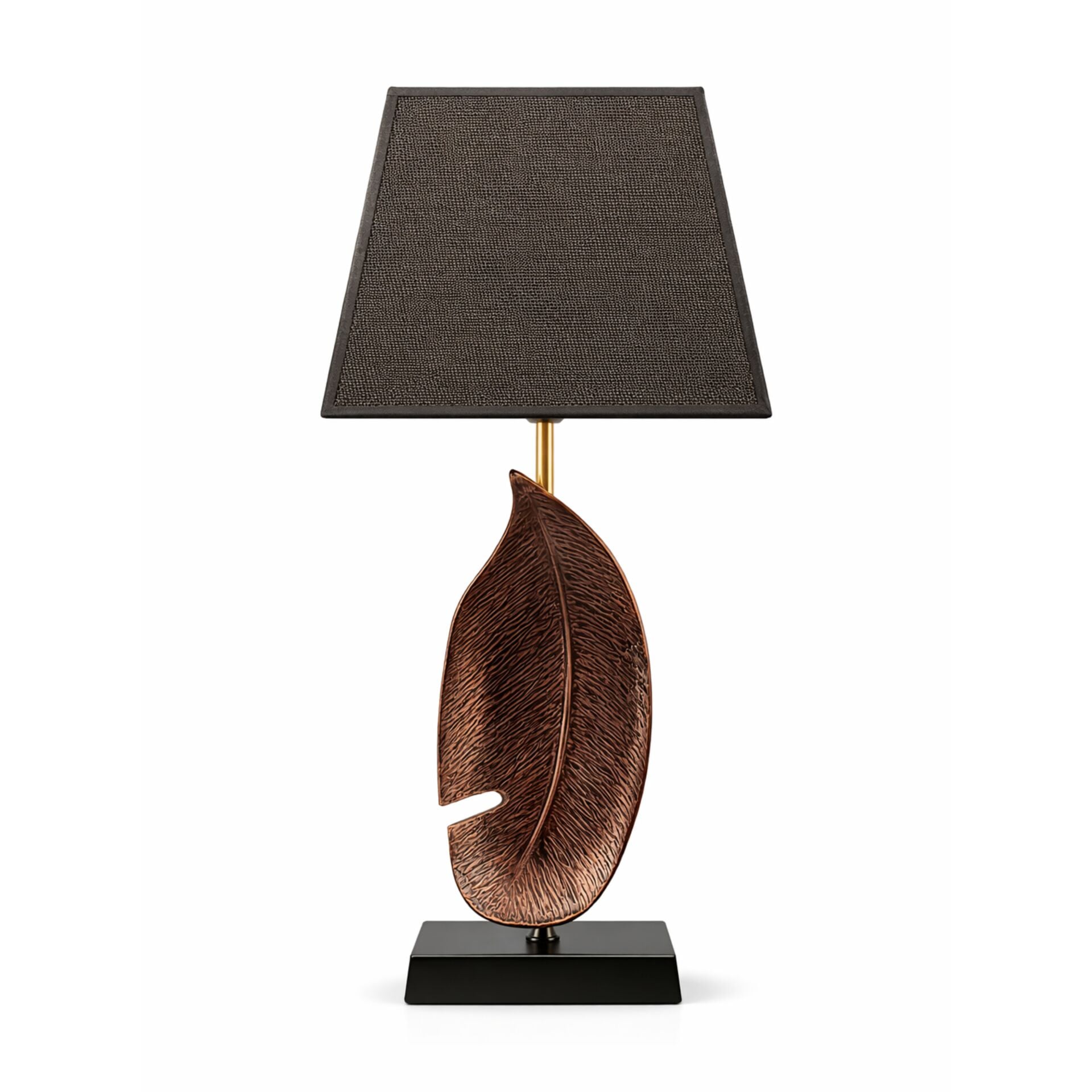 Orion Siyah Bronz Gövde Koyu Gri Başlık Dekoratif Abajur