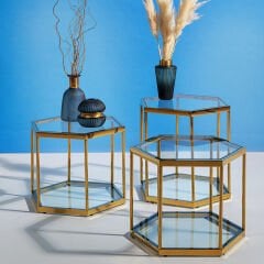 Comb Gold Çelik Orta Sehpa