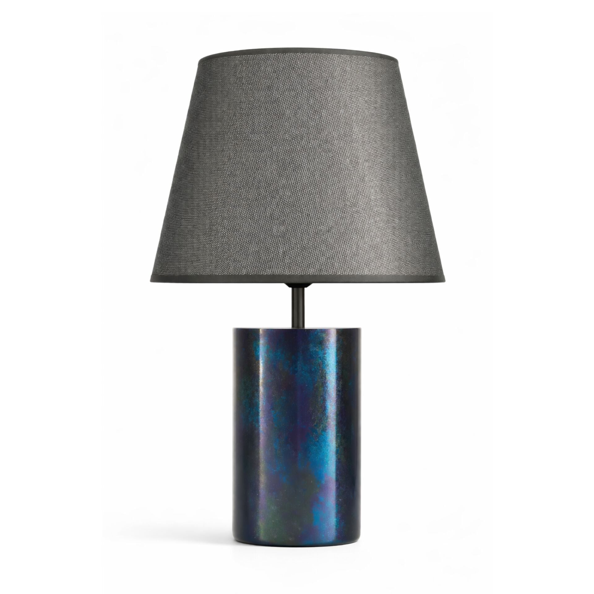 Zent Gece Mavisi Gövde Koyu Gri Başlık Dekoratif Abajur