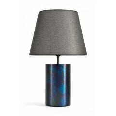 Zent Gece Mavisi Gövde Koyu Gri Başlık Dekoratif Abajur