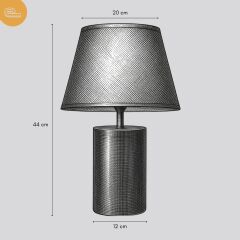 Zent Gece Mavisi Gövde Koyu Gri Başlık Dekoratif Abajur