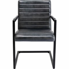 Cantilever Armchair Lola Leather Grey Sandalye