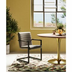 Cantilever Armchair Lola Leather Grey Sandalye