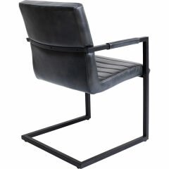 Cantilever Armchair Lola Leather Grey Sandalye