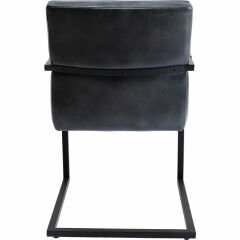 Cantilever Armchair Lola Leather Grey Sandalye