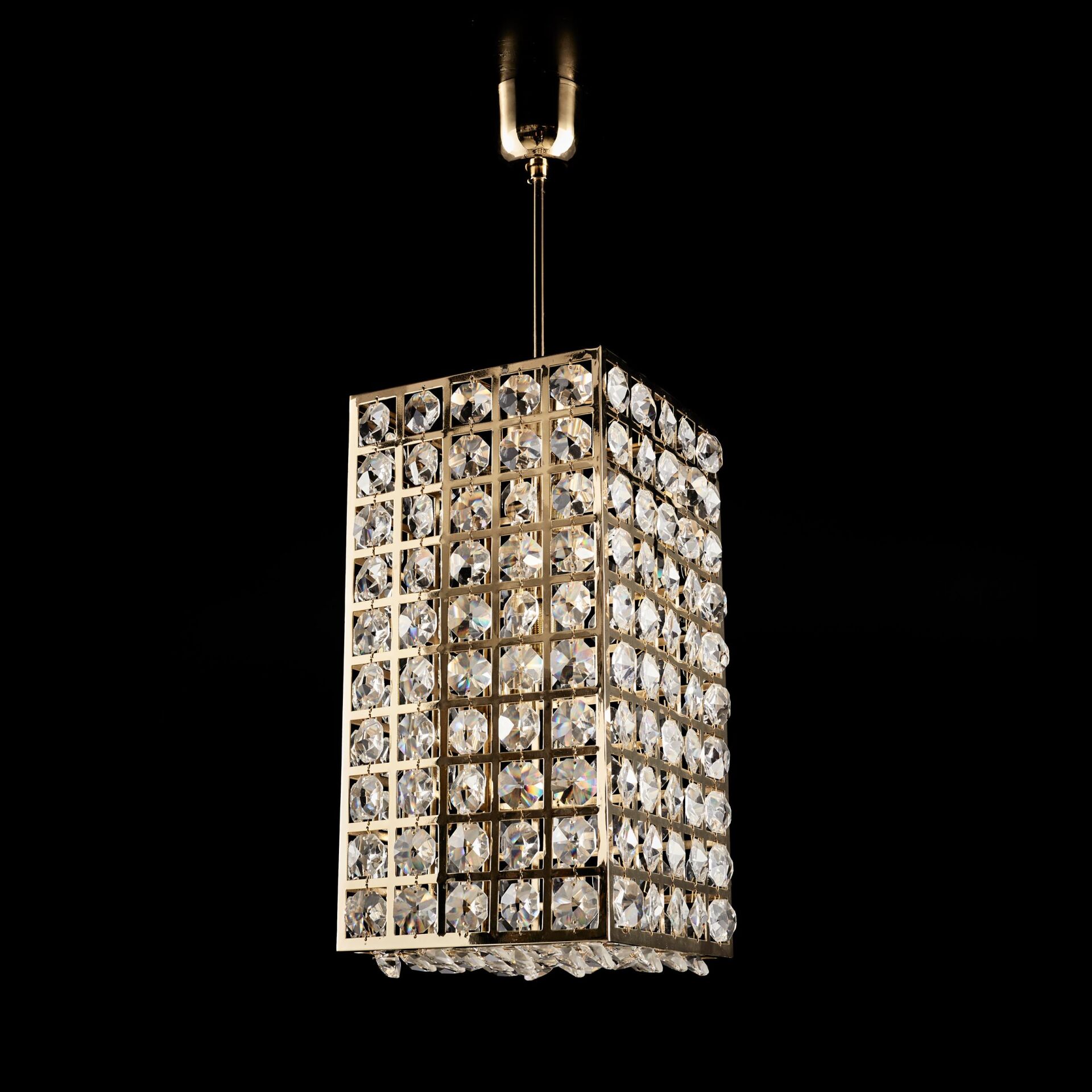 Kristal Taşlı Sarkıt Avize Gold