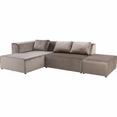 Infinity Kadife Taupe Sol Köşe Kanepe