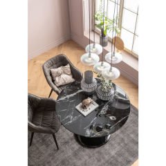 Solo Marble Black MDF Yemek Masası