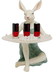 Deco Figurine Lady Rabbit Tray 29cm