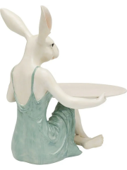 Deco Figurine Lady Rabbit Tray 29cm