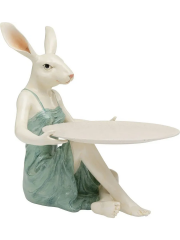 Deco Figurine Lady Rabbit Tray 29cm