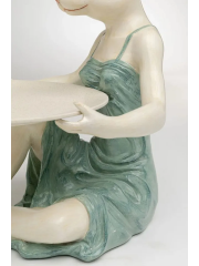 Deco Figurine Lady Rabbit Tray 29cm