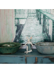 Deco Figurine Lady Rabbit Tray 29cm