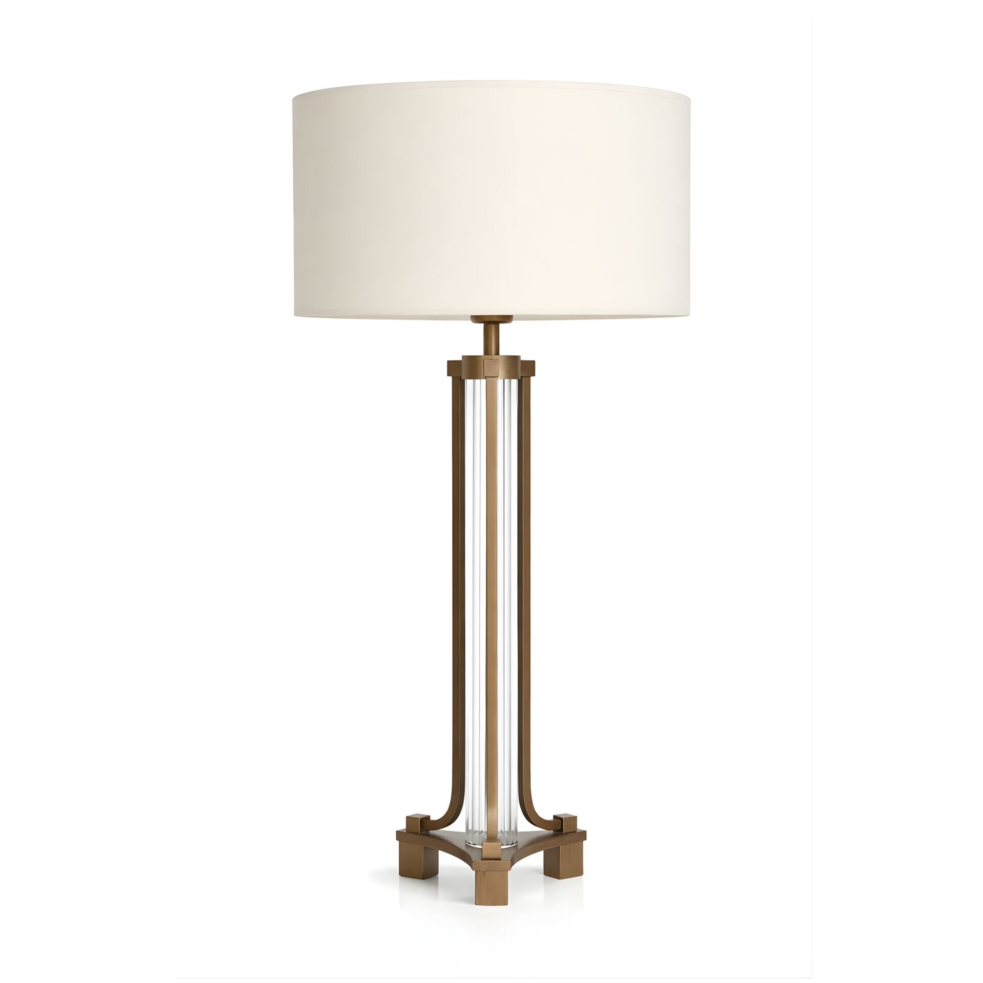 Rovel Eskitme Gövde Krem Başlık Dekoratif Abajur