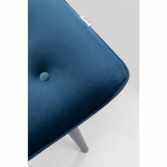 Black Vicky Velvet Bluegreen Masif Tabure