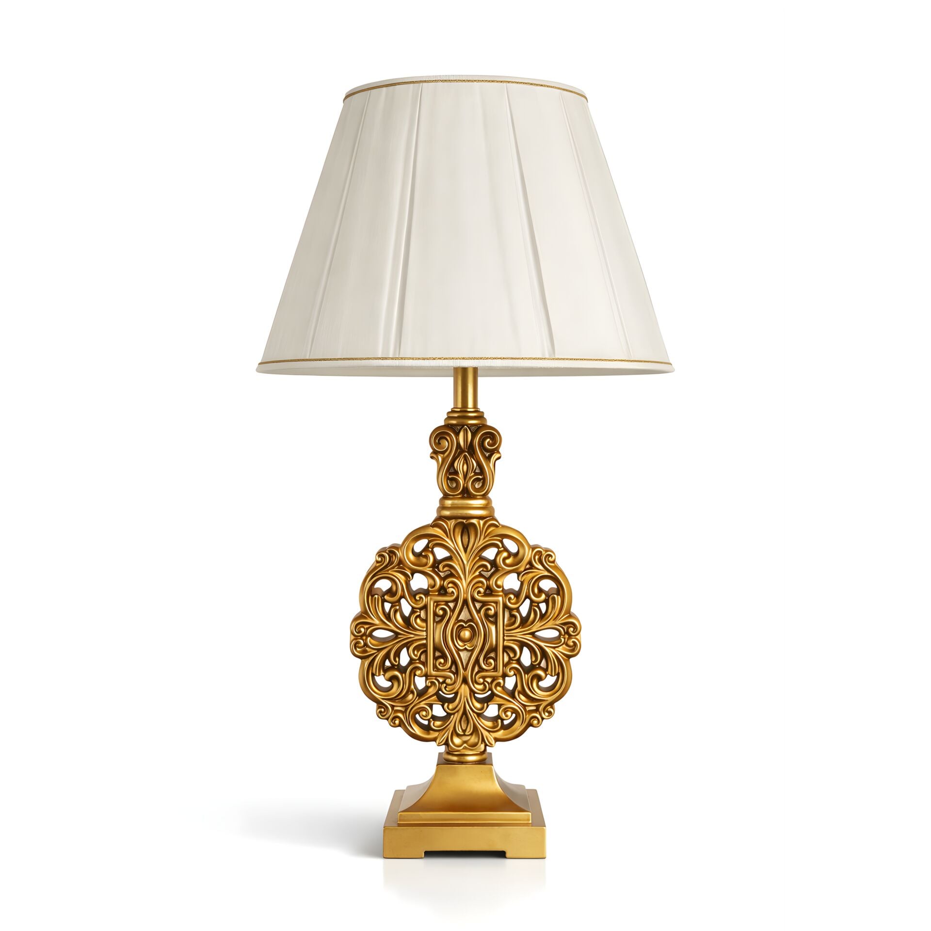 Celsa Eskitme Gold Gövde Krem Başlık Dekoratif Abajur