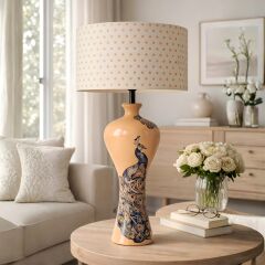 Nord Somon Gövde Desen Baskılı Başlık Dekoratif Abajur