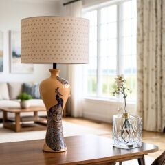 Nord Somon Gövde Desen Baskılı Başlık Dekoratif Abajur