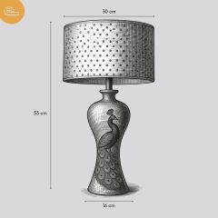 Nord Somon Gövde Desen Baskılı Başlık Dekoratif Abajur