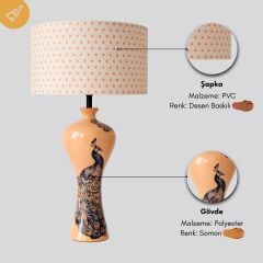 Nord Somon Gövde Desen Baskılı Başlık Dekoratif Abajur