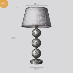 Nox Turkuaz Gövde Krem Başlık Dekoratif Abajur